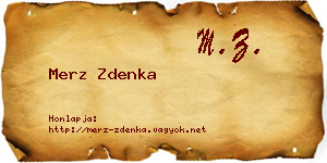 Merz Zdenka névjegykártya